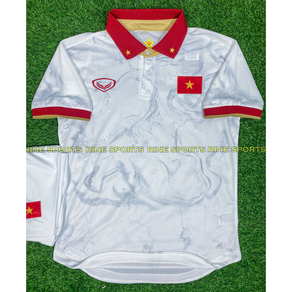 Bộ áo bóng đá Việt Nam trắng 2023 - 2024 Hàng Thailand Super Chuẩn thi