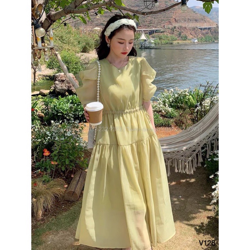 Đầm vol tơ tiểu thư phong cách Hàn quốc