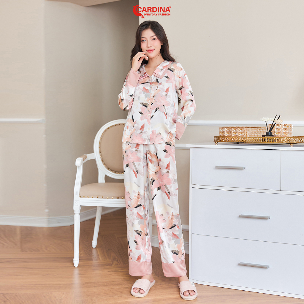 Đồ Bộ Nữ 𝐂𝐀𝐑𝐃𝐈𝐍𝐀 Pijama Chất Lụa Latin Cao Cấp Không Nhăn Nhàu Dáng Basic Trẻ Trung 3PDD01