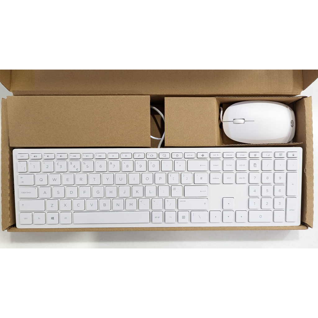 Bàn Phím Máy Tính Có Dây HP Slim Màu Trắng Cho Sinh Viên Dân Văn Phòng Tặng Kèm Chuột Bảo Hành 6 Tháng