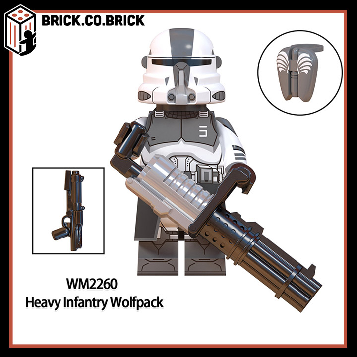 Wolfpack Clone Troopers Đồ chơi Mô hình Nhân vật Nhân Bản Kỵ Binh Sói  Trung Đoàn Quân Đội Hạng Nặng Lái Xe Lắp ráp Star