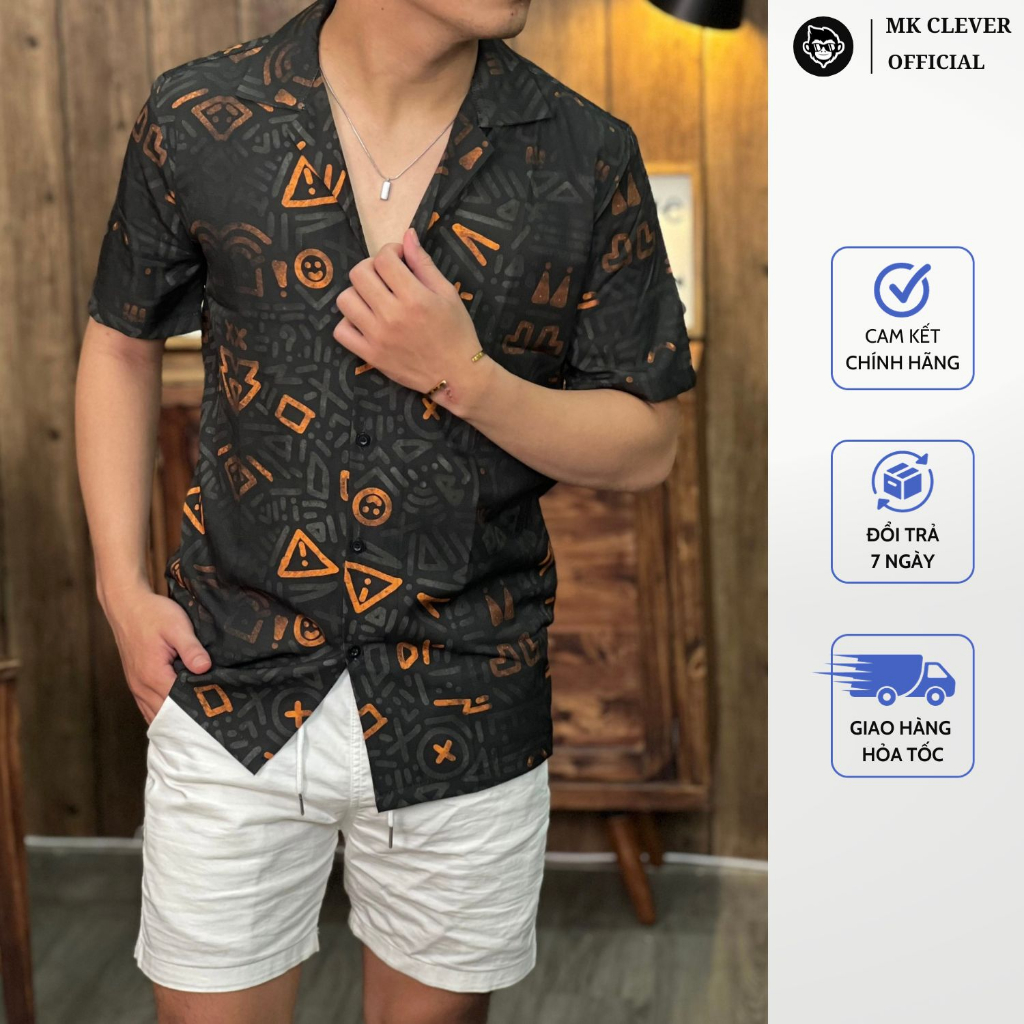 Sơ Mi Cuban Lụa Notice MK CLEVER Chất liệu lụa mềm mịn, thoáng mát. Form fit người đứng dáng cực đẹp