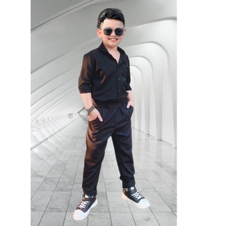 Quần tây dài màu đen lưng thun cạp may có đỉa quần mặc với áo phông áo sơ mi áo dài size nhí size đại