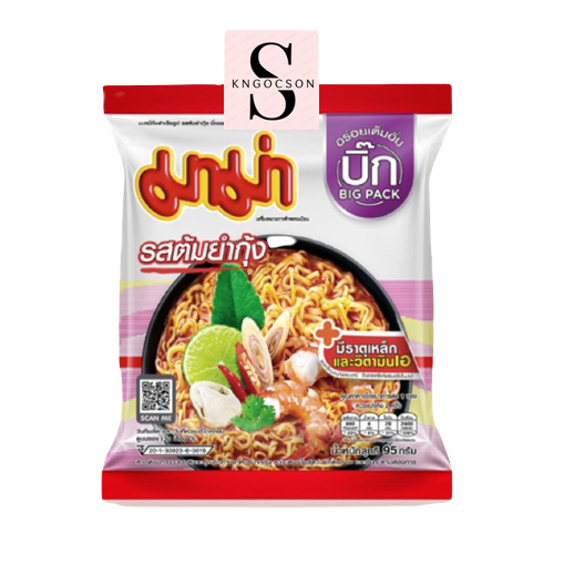 Mì Mama vị thịt heo bằm, tomyum 95G - thùng 24 gói