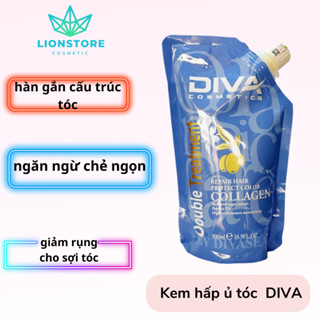 Kem hấp ủ tóc COLLAGEN DIVA 500ML giúp tóc hết khô xơ gãy rụng hư tổn chẻ ngọn