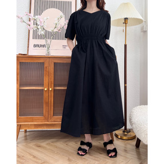 [ogniM Seoul] Váy liền dáng dài eo chun phong cách Hàn Quốc (Made in Korea)