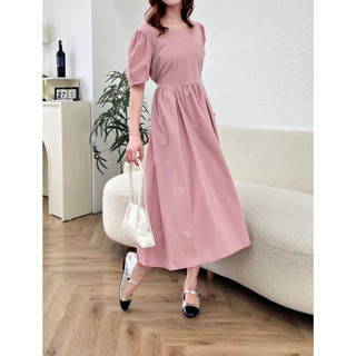 [ogniM Seoul] Váy dáng dài tay phồng phong cách Hàn Quốc (Made in Korea)