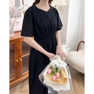 [ogniM Seoul] Váy liền dáng dài eo chun phong cách Hàn Quốc (Made in Korea)