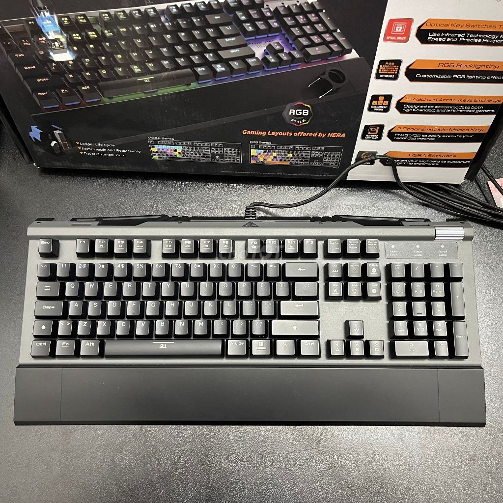 Bàn Phím Cơ Quang Học Gamdias Hermes Led RGB Bảo Hành 12 Tháng