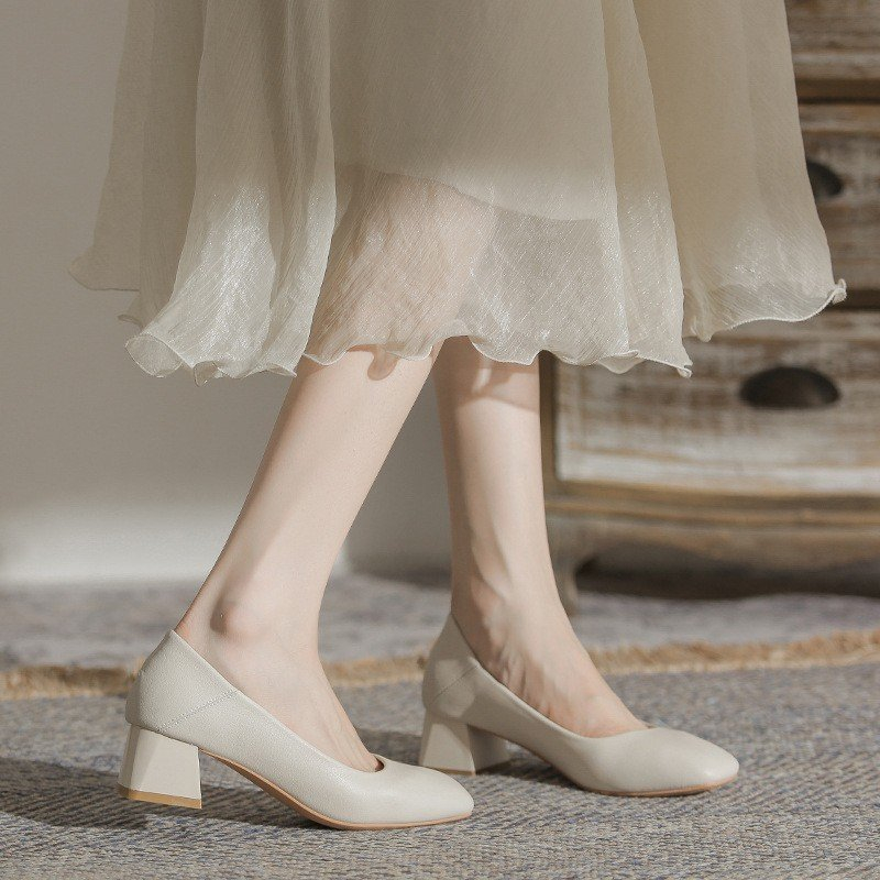 Giày Judy- Giày Công Sở AITAO Mũi Vuông Basic Da Mềm 5p QCCC