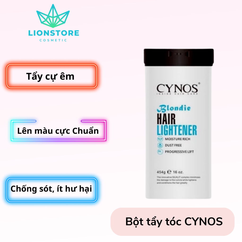 Thuốc tẩy tóc, Bột tẩy tóc CYNOS 454g promax tẩy cực êm lên cực chuẩn hũ, gói 500g an toàn với da đầu