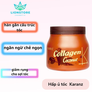 Hấp tóc kem ủ tóc Collagen Karanz dừa lùn màu nâu1000ml dưỡng chất Collagen