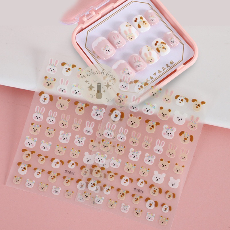 Miếng Dán Sticker Hình Gấu Nâu/Cherry/Hoa Dễ Thương Phong Cách Hàn Quốc