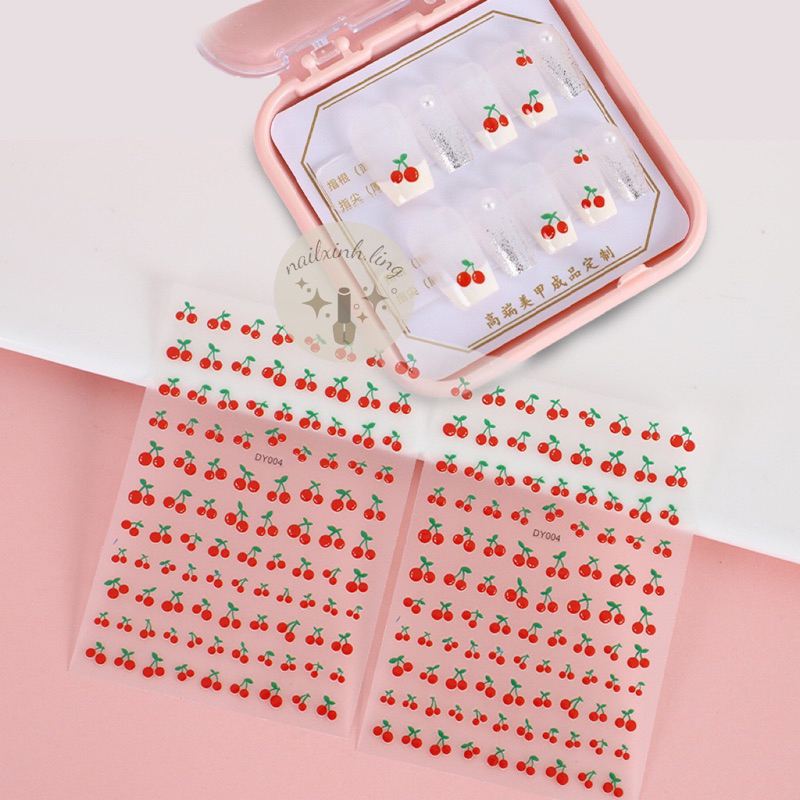 Miếng Dán Sticker Hình Gấu Nâu/Cherry/Hoa Dễ Thương Phong Cách Hàn Quốc
