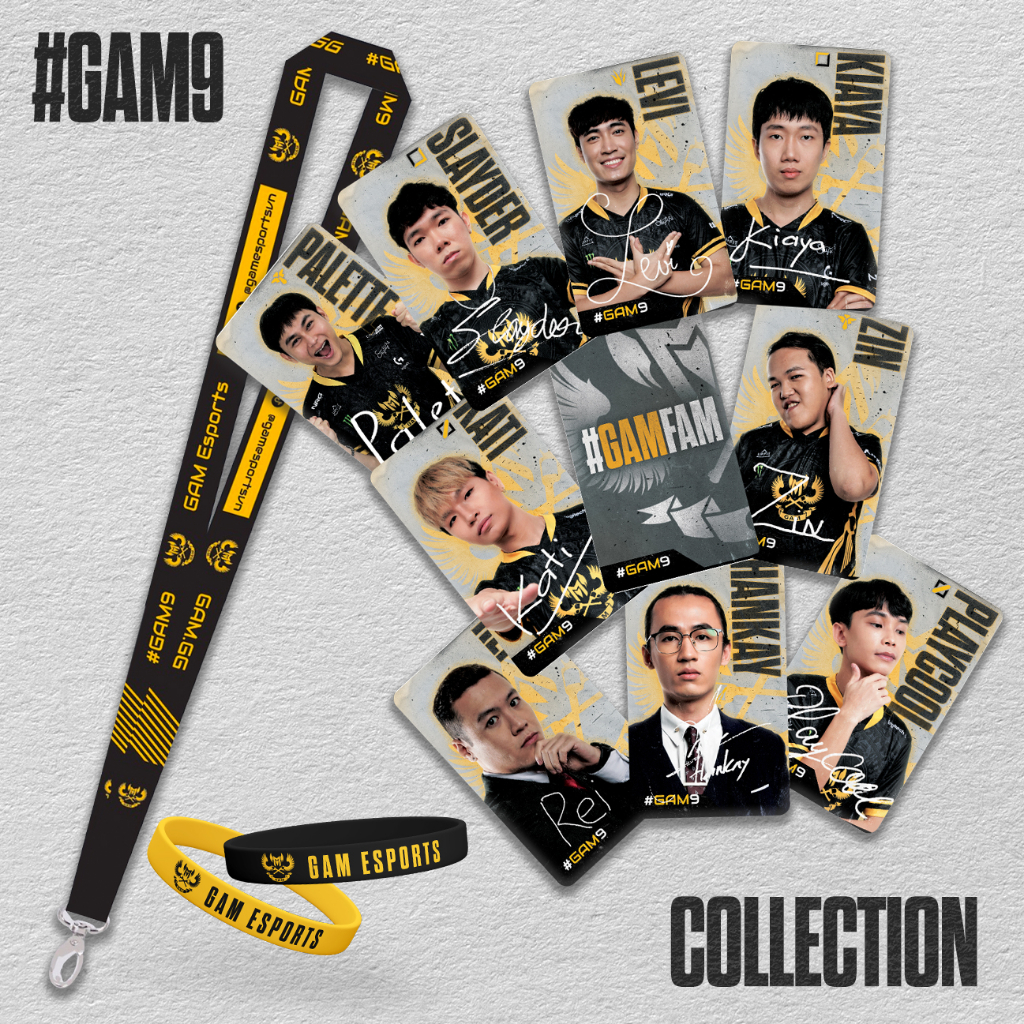 Bộ sản phẩm merch GAM9 kỷ niệm chức vô địch VCS thứ 9 của đội tuyển GAM Esports