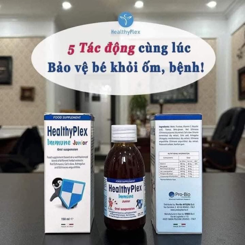 Healthyplex Immune giúp bé tăng đề kháng  giảm ốm vặt , tăng miễn dịch tự nhiên bảo vệ cơ thể khoẻ mạnh