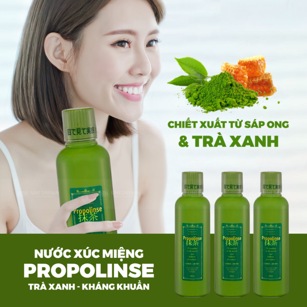 Nước súc miệng Propolinse trắng răng ngừa hôi miệng sạch cao răng nội địa Nhật Bản 600ml - Hakushi