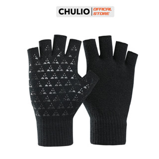 Găng tay len hở ngón Nam Nữ Chulio, có cảm ứng, giữ ấm tốt, co dãn thoải mái