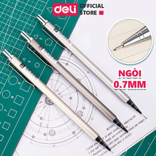 Bút chì kim 0.7mm Deli, Bạc/Rượu sâm-banh/Nâu - 1 cái màu ngẫu nhiên
