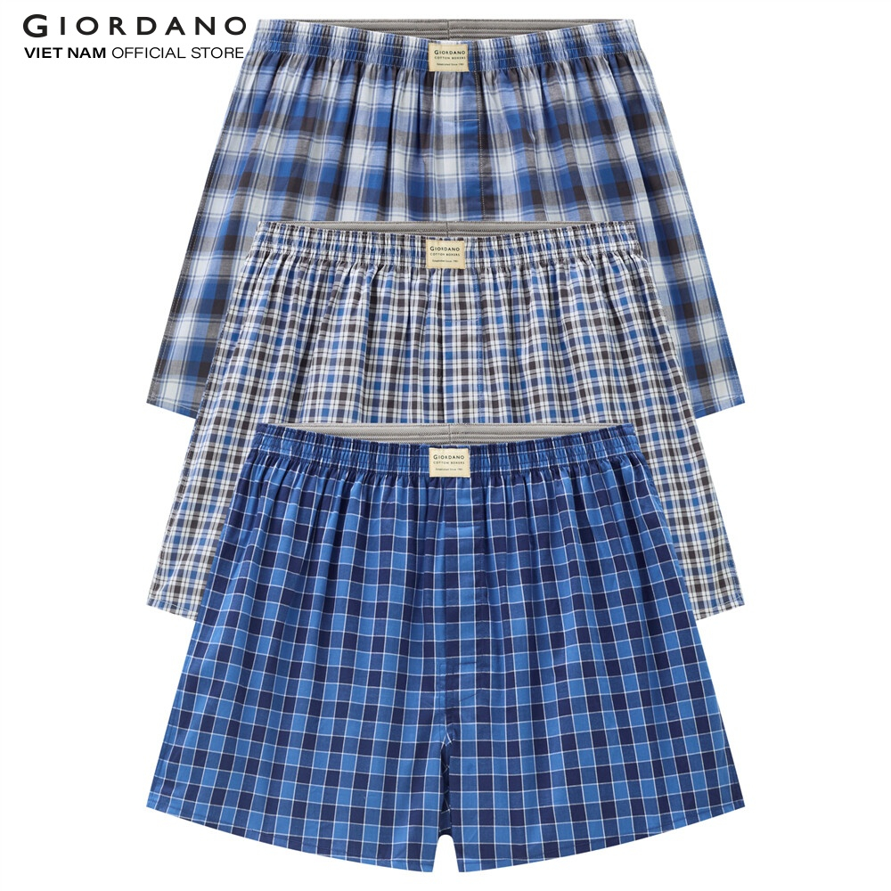 Bộ 3 Quần Lót Ngủ Nam Giordano Men's Cotton Boxers 01179139