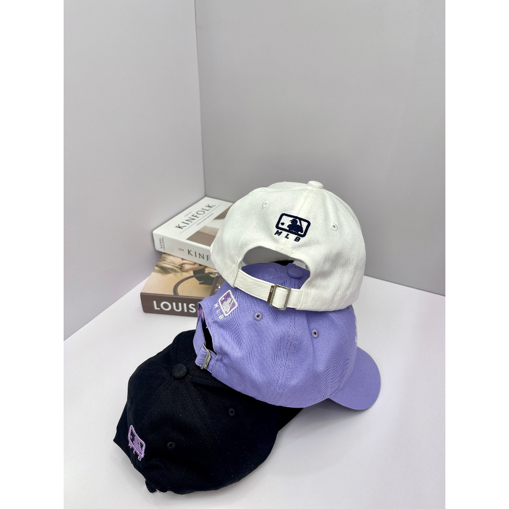 Mũ Lưỡi Trai MLB Nam Nữ Unisex Chất Liệu Kaki Thêu Logo NY B Hàng Xuất Xịn Full Tag