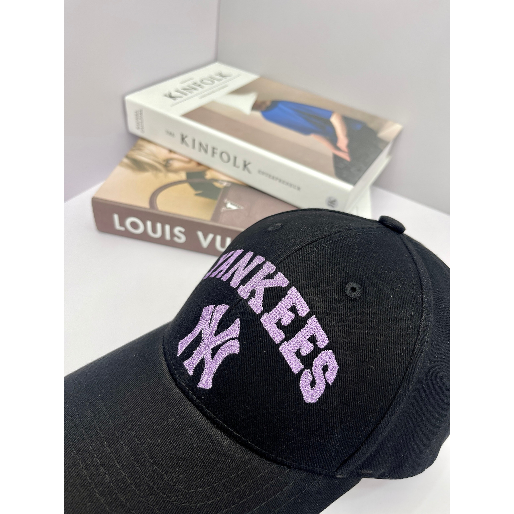 Mũ Lưỡi Trai MLB Nam Nữ Unisex Chất Liệu Kaki Thêu Logo NY B Hàng Xuất Xịn Full Tag