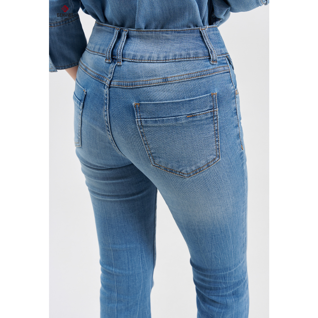 [Mã FATOP12 giảm 30K đơn 150K] Quần Dài Nữ Jeans ống loe vải TQ110J8161, GENVIET