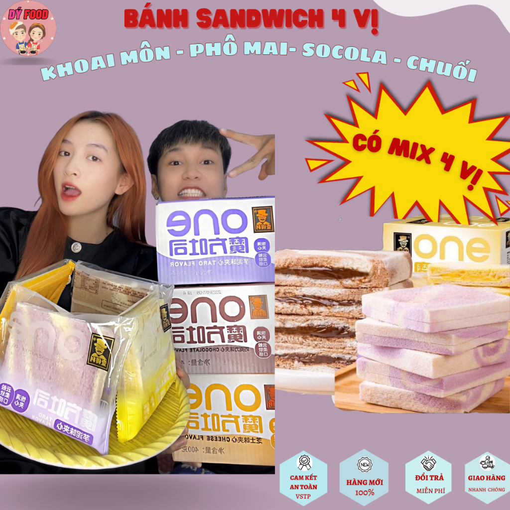 Hộp 468gram Bánh Mì Sandwich 4 Vị - Dý Food