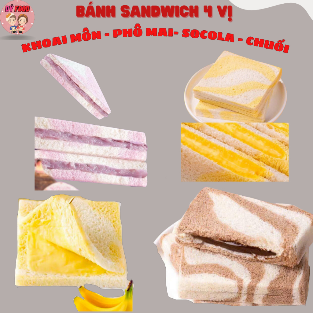 Hộp 468gram Bánh Mì Sandwich 4 Vị - Dý Food