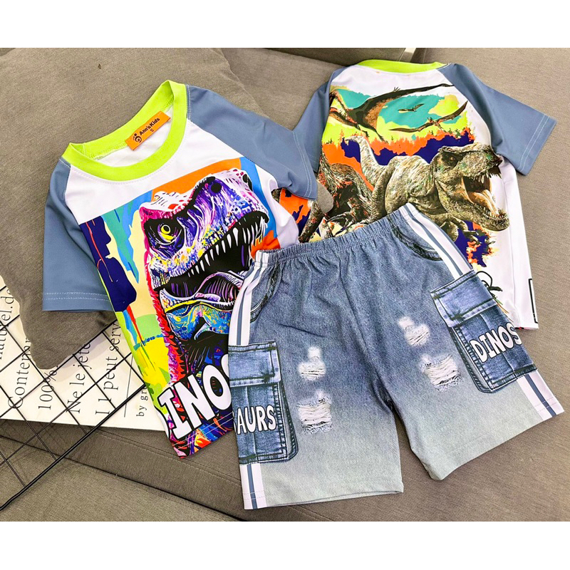 Bộ thun lạnh bé trai hình siêu nhân cực ngầu- set lửng bé trai