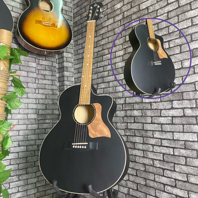 Đàn guitar SV1VIP acoustic có ty chỉnh - Đàn đen dáng khuyết thông dụng dễ tập - Tặng 8 phụ kiện