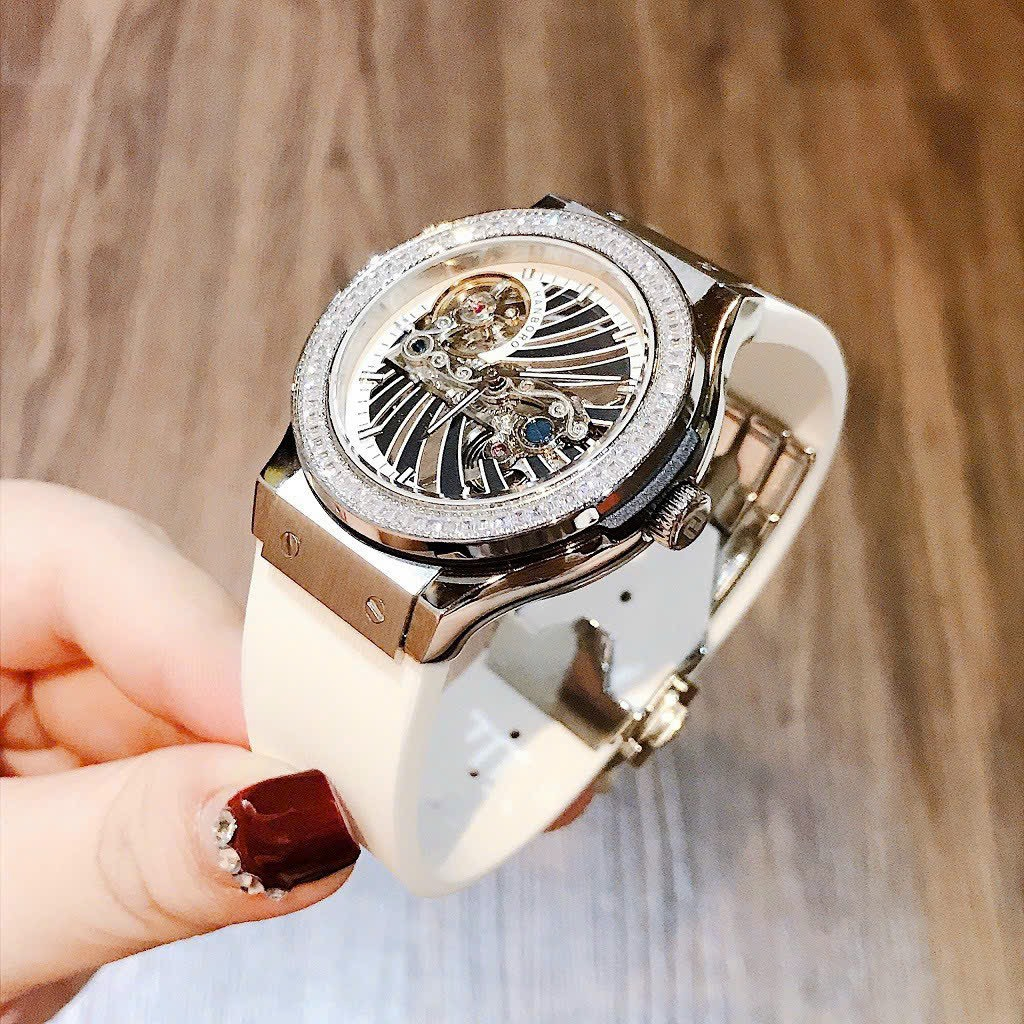 ĐỒNG HỒ NAM HANBORO lộ cơ White- Automatic- 38mm- Thép không gỉ- chống nước- bảo hành 24 tháng