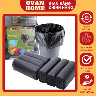 Sét 3 cuộn túi rác tự phân hủy - bao rác đen kích thước 55*65cm, túi rác tự phân hủy - bao rác đen kích thước lớn