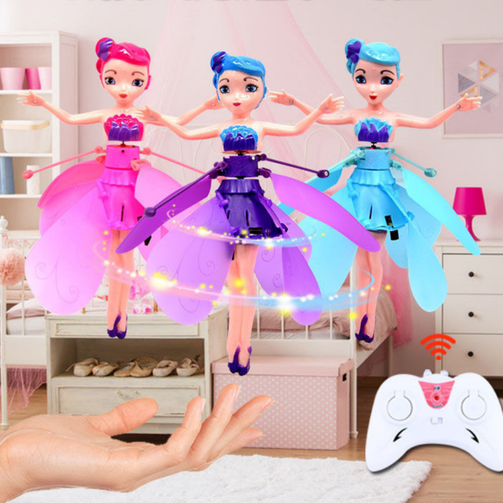 Đồ Chơi Búp Bê Cô Tiên Bay Cảm Ứng, Cảm Biến, 6 Cánh, Có Đèn Led Phát Sáng, Sạc Pin USB, Đồ Chơi Trung Thu Cho Bé