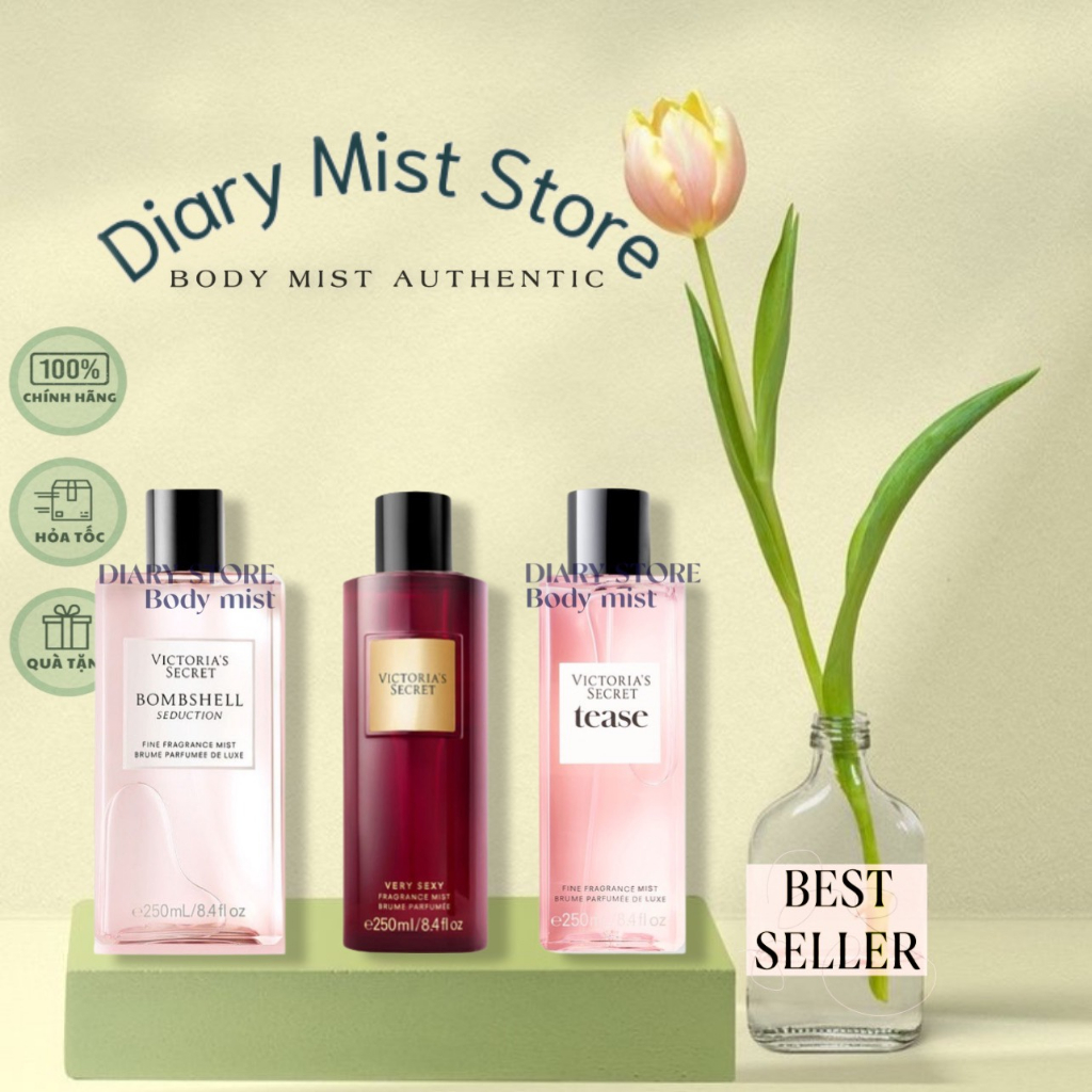 𝐃𝐢𝐚𝐫𝐲𝐦𝐢𝐬𝐭.𝐬𝐭𝐨𝐫𝐞 Xịt Thơm Body Mist VICTORIA’S SECRET - Bombshell | Secdution | Bombshell Intense | Bombshell Isle 10ml