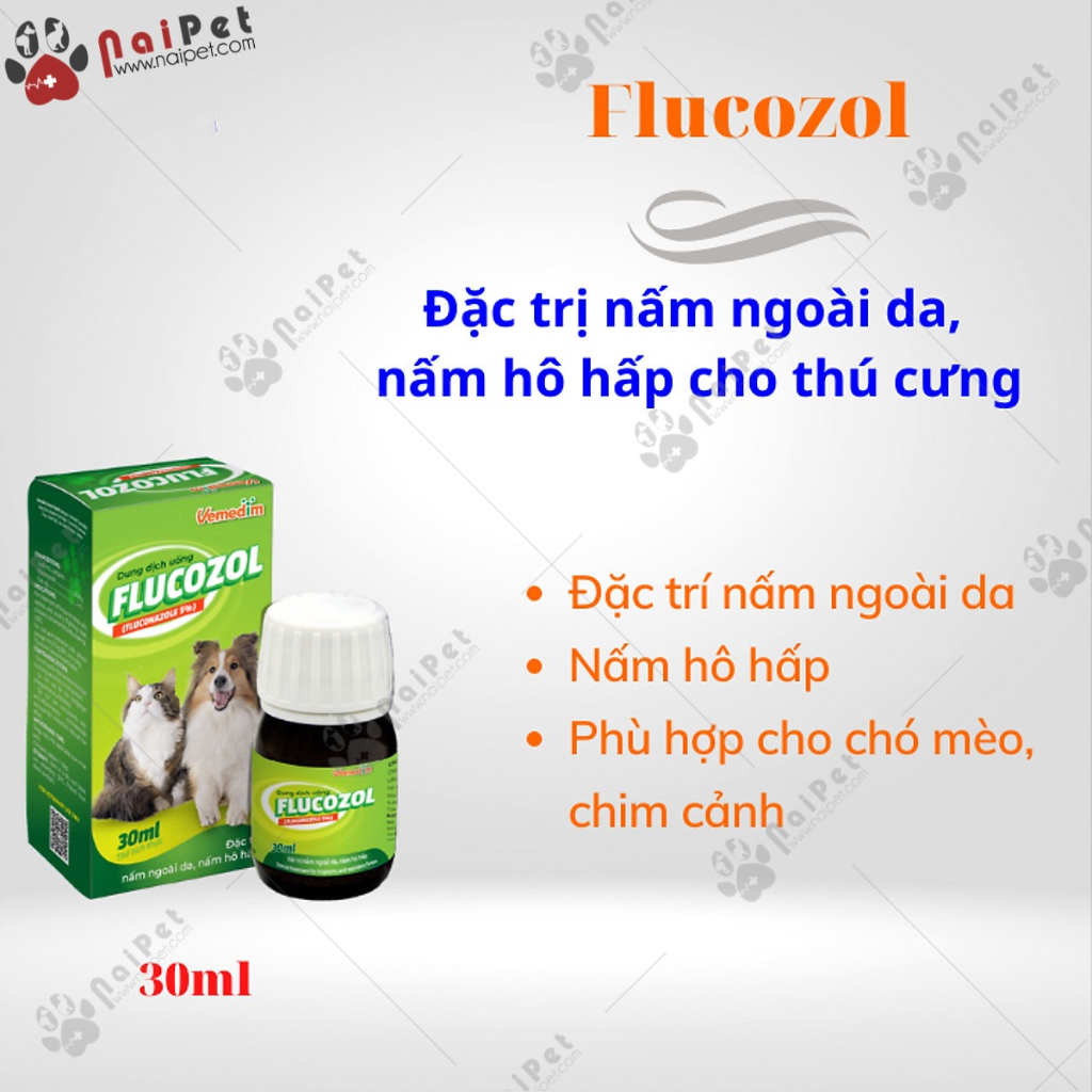 Hỗ Trợ Về Nấm Ngoài Da Nấm Hô Hấp Cho Chó Mèo Chim Gà Cảnh Flucozol Vemedim 30ml