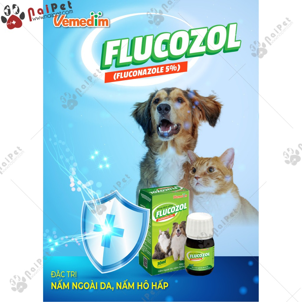 Hỗ Trợ Về Nấm Ngoài Da Nấm Hô Hấp Cho Chó Mèo Chim Gà Cảnh Flucozol Vemedim 30ml