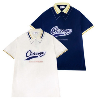 KANG - Áo Polo Chicago phong cách Châu Âu form rộng dành cho nam nữ
