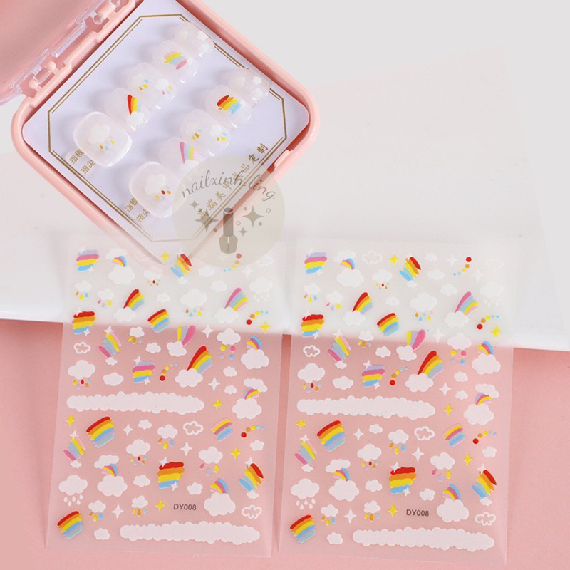 Miếng Dán Sticker Hình Gấu Nâu/Cherry/Hoa Dễ Thương Phong Cách Hàn Quốc