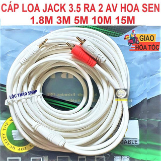 Cáp loa jack 3.5 ra 2 AV hoa sen dài 1.8M 3M 5M 10M 15M JSTAR CAO CẤP