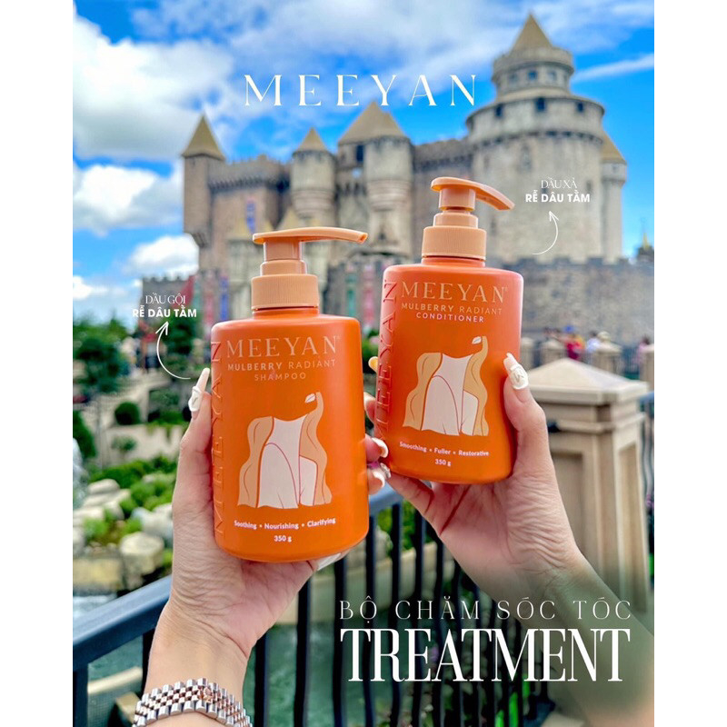 Combo gội xả MEYAN Meea chăm sóc tóc Treatment thành phần rễ dâu tằm 500ml
