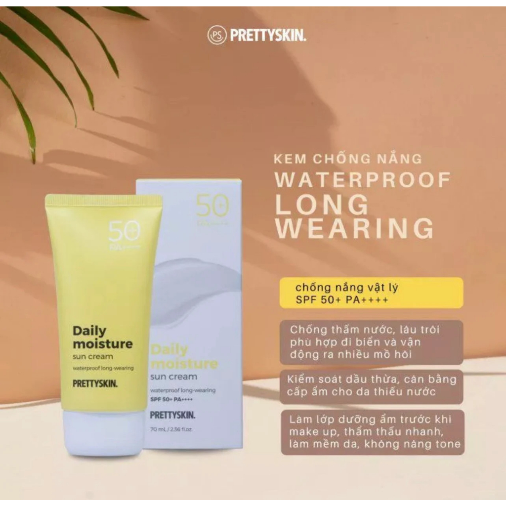 Kem Chống Nắng PrettySkin Sun Cream SPF 50+ PA++++ Cấp ẩm Dịu Nhẹ, Nâng Tone Da