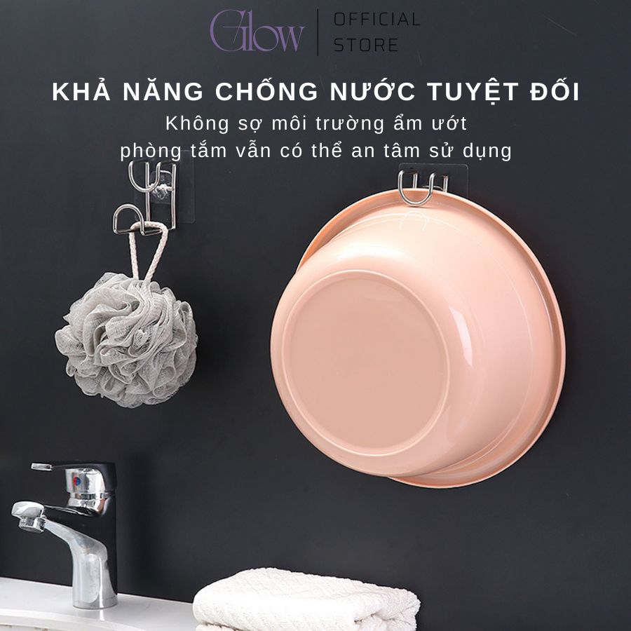 Móc Treo Chậu Nhà Tắm Khung Thép GLOWWAXING Dán Tường Siêu Dính 9432