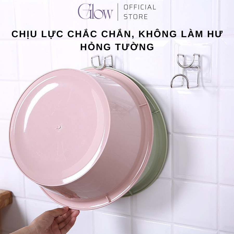 Móc Treo Chậu Nhà Tắm Khung Thép GLOWWAXING Dán Tường Siêu Dính 9432