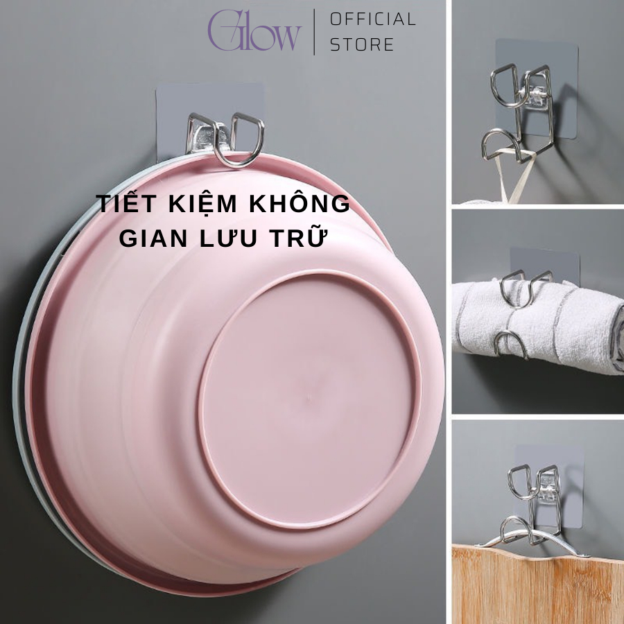 Móc Treo Chậu Nhà Tắm Khung Thép GLOWWAXING Dán Tường Siêu Dính 9432