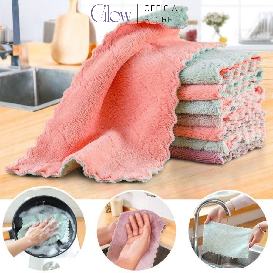 Khăn Lau Nhà Bếp Đa Năng 2 Mặt Siêu Thấm Hút GLOWWAXING 5962 Siêu Thấm Nước Và Cực Kỳ Mềm Mại