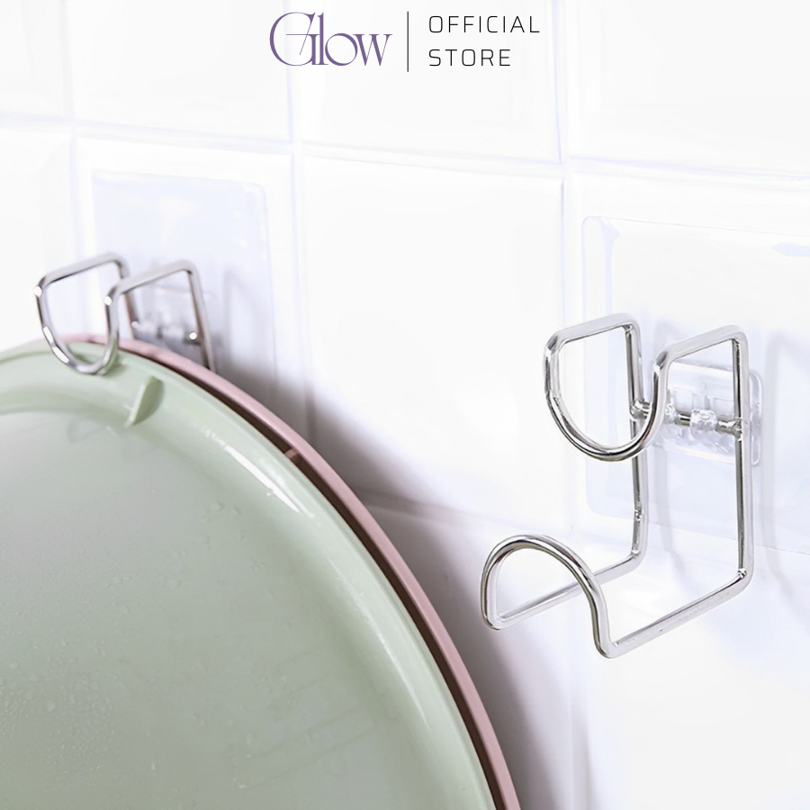 Móc Treo Chậu Nhà Tắm Khung Thép GLOWWAXING Dán Tường Siêu Dính 9432