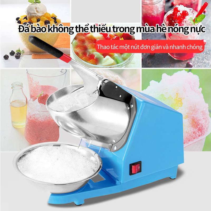 Máy Bào Đá Tuyết máy xay đá 2 lưỡi cho quán cà phê quán nước Chống Văng, Giữ Lạnh Tốt  bảo hành 12 tháng