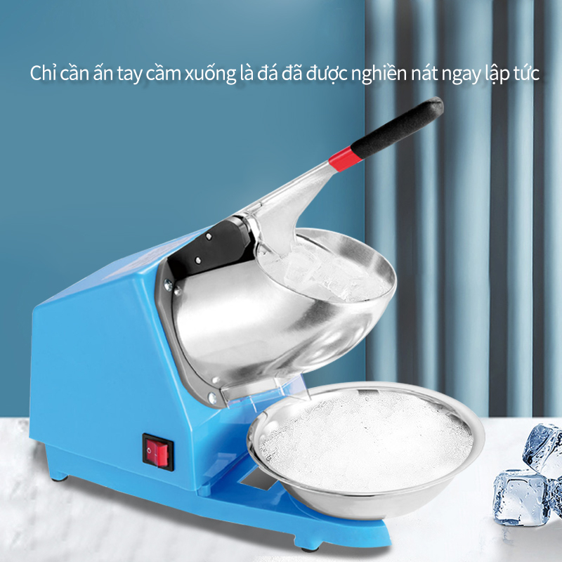 Máy Bào Đá Tuyết máy xay đá 2 lưỡi cho quán cà phê quán nước Chống Văng, Giữ Lạnh Tốt  bảo hành 12 tháng