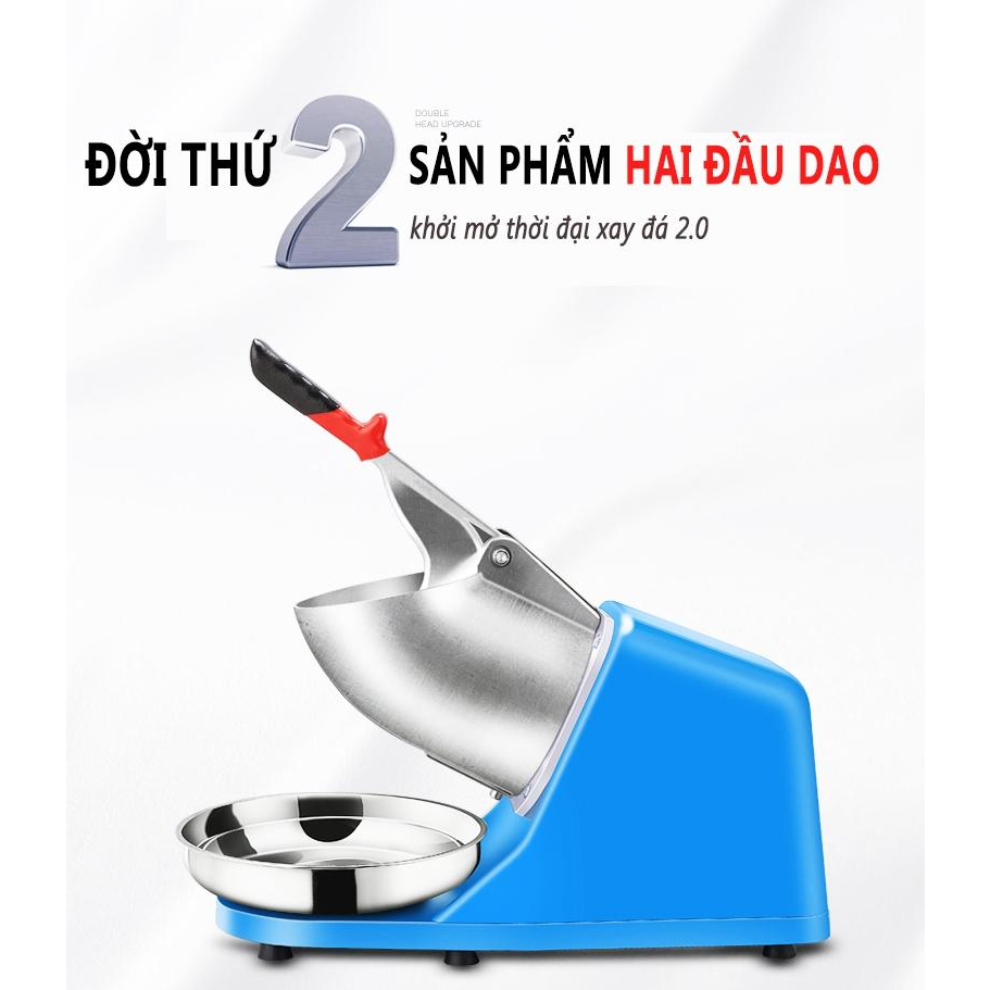 Máy Bào Đá Tuyết máy xay đá 2 lưỡi cho quán cà phê quán nước Chống Văng, Giữ Lạnh Tốt  bảo hành 12 tháng